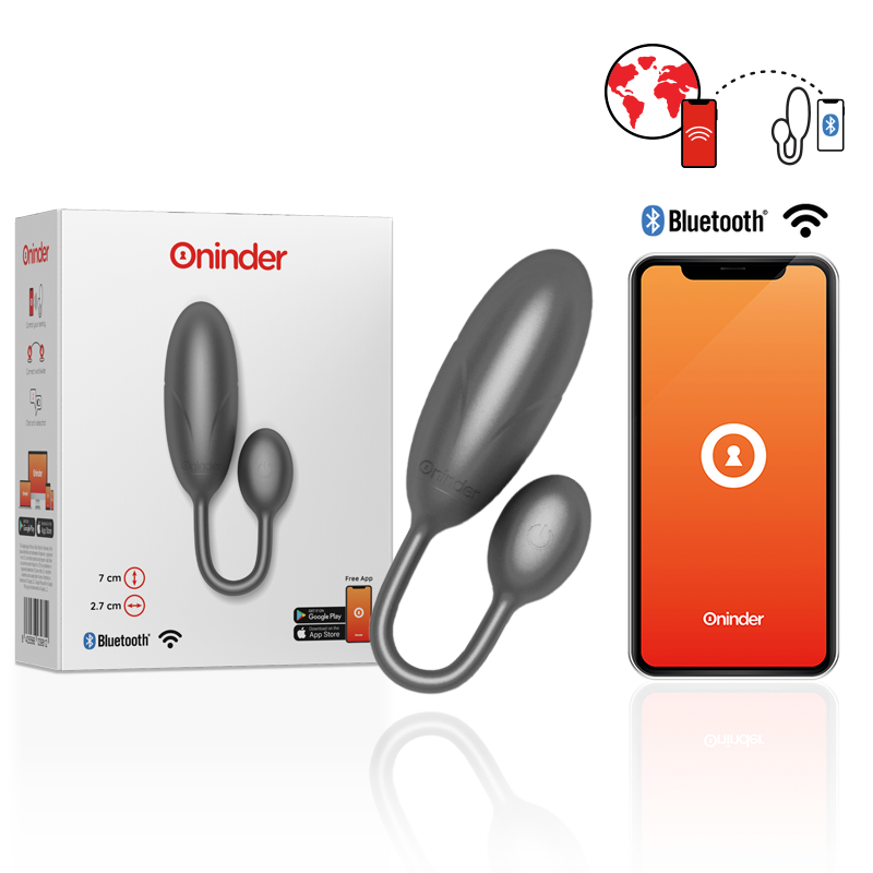 Oninder Denver Uovo Vibrante Smart con App Nero 7cm