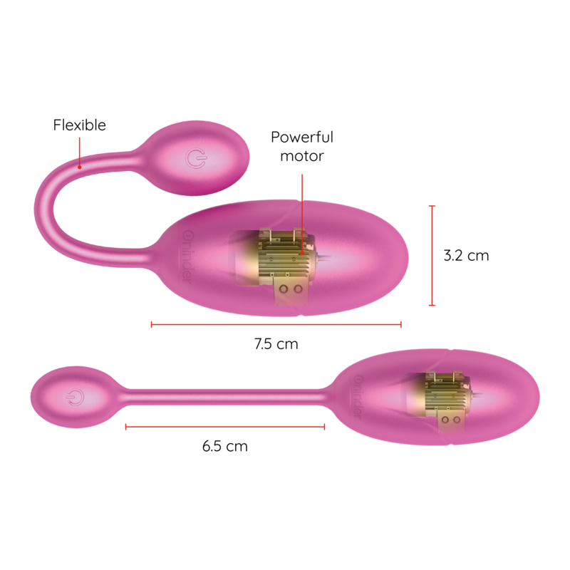 Oninder Tokyo Vibratore Smart con App Rosa 7,5cm Body-Safe - immagine 3