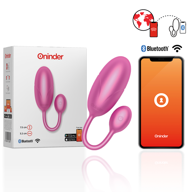Oninder Tokyo Vibratore Smart con App Rosa 7,5cm Body-Safe