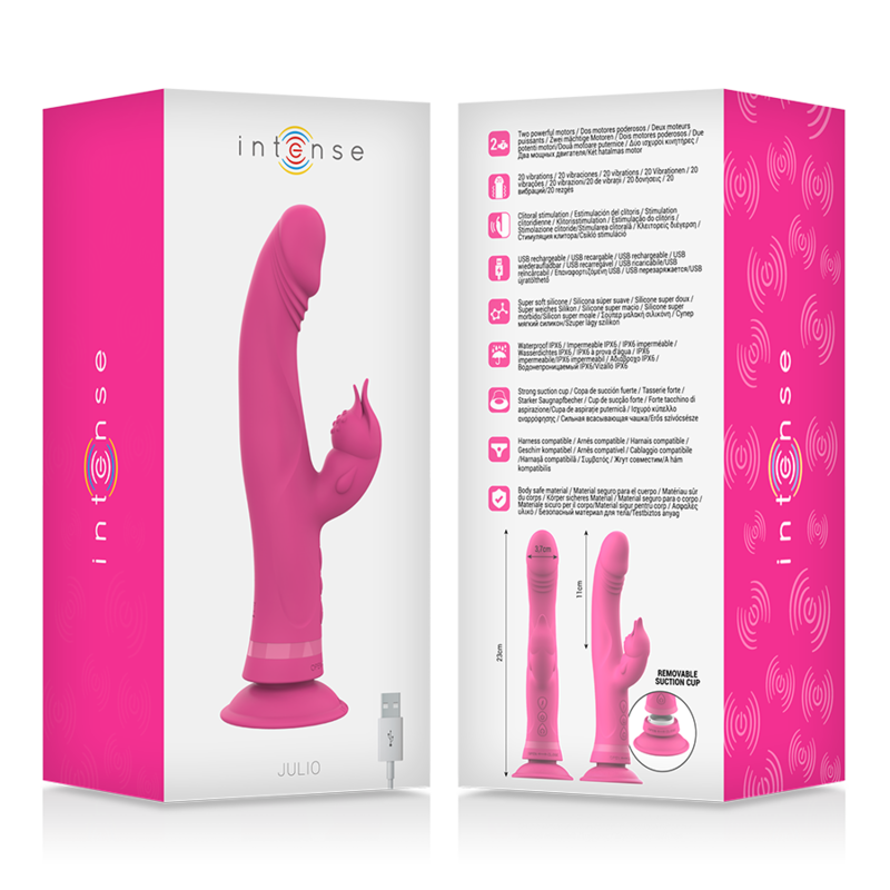 Intense Julio Rabbit Vibratore in Silicone Rosa Premium - immagine 7