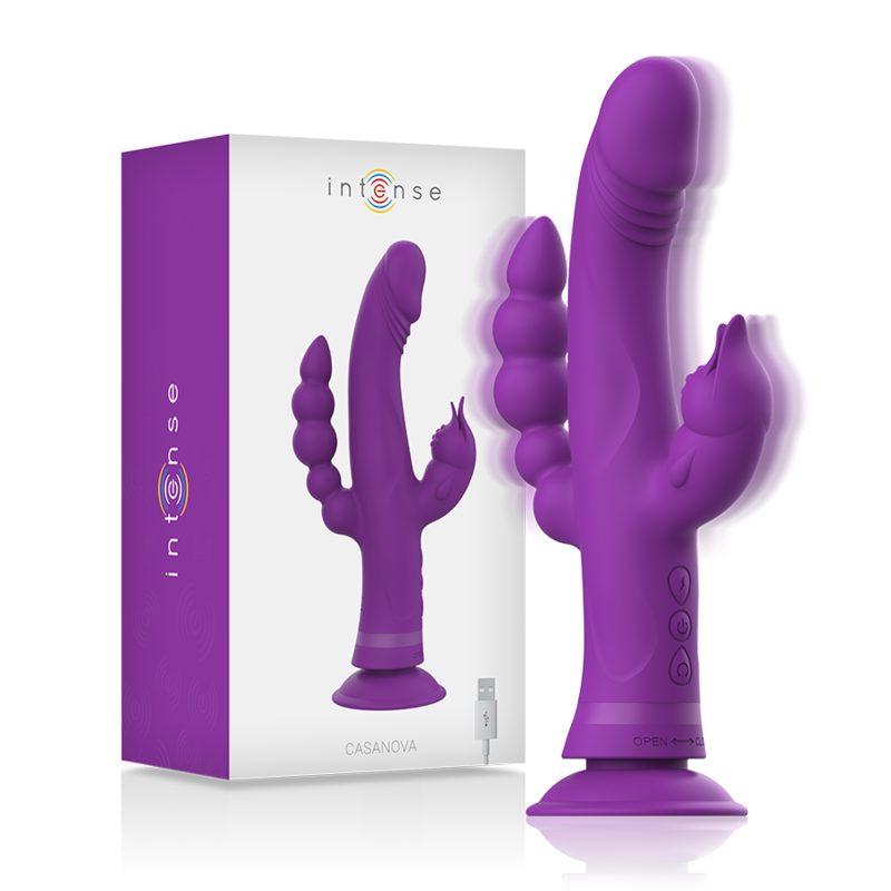 Intense Casanova Rabbit Triplo Motore in Silicone Viola Premium