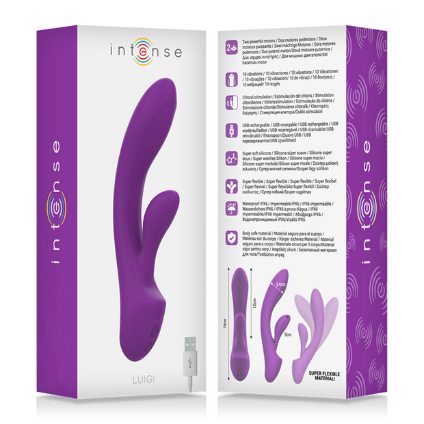Intense - Vibratore Luigi Rabbit Silicone Liquido Viola