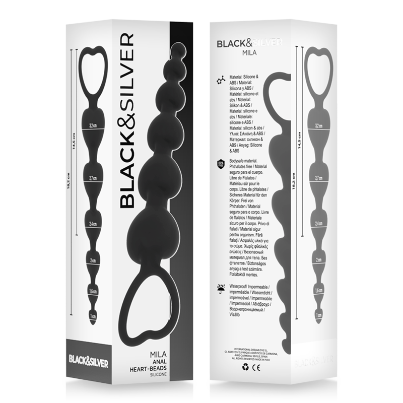 Black&Silver Mila Catena di Cuori Premium in Silicone 18cm - immagine 6