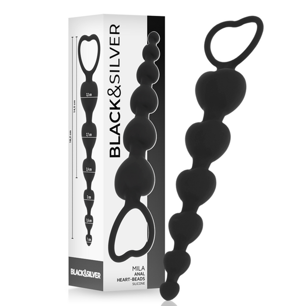 Black&Silver Mila Catena di Cuori Premium in Silicone 18cm