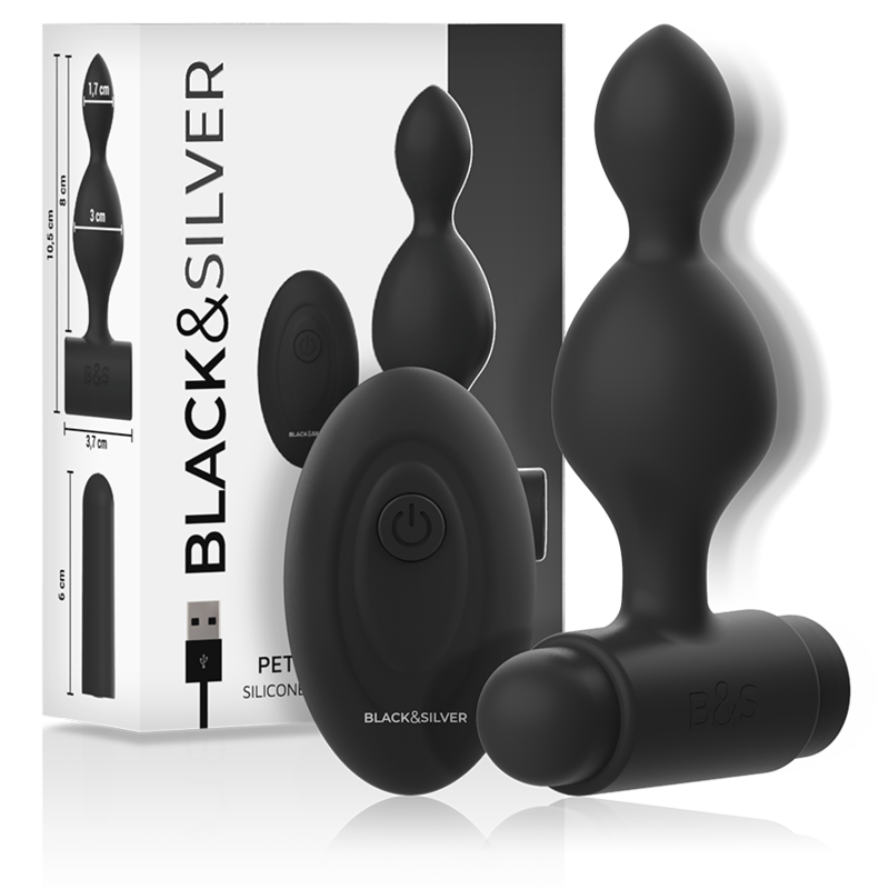 Black&Silver Tucker Plug con Telecomando in Silicone Premium