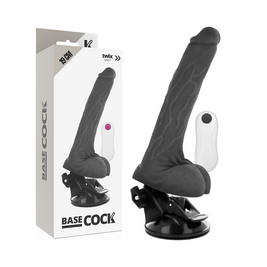 Basecock Vibratore Realistico con Telecomando Nero 19 cm
