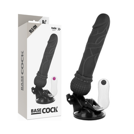Basecock Vibratore Realistico con Telecomando Nero 19.5 cm