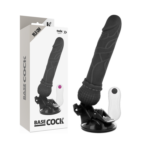 Basecock Vibratore Realistico con Telecomando Nero 19.5 cm