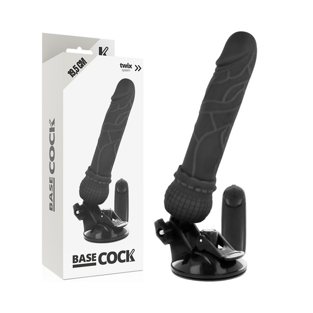 Basecock Vibratore Realistico con Telecomando Nero 19,5 cm