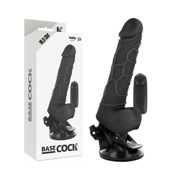 Basecock Vibratore Realistico con Telecomando Nero 18,5 cm