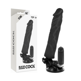 Basecock Vibratore Realistico con Telecomando Nero 21 cm