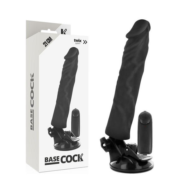 Basecock Vibratore Realistico con Telecomando Nero 21 cm