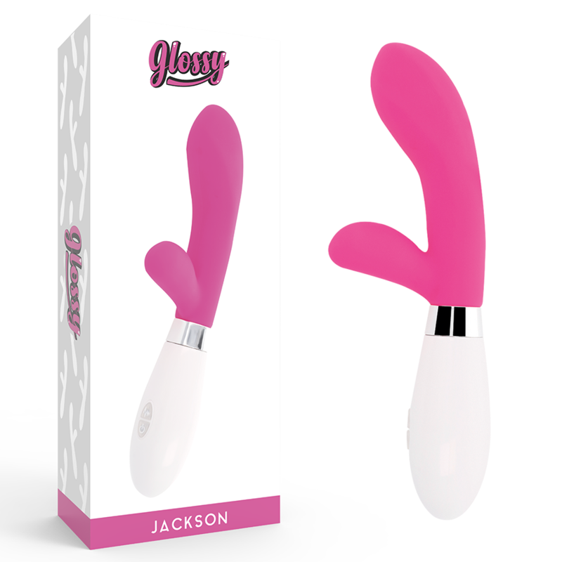 Glossy Jackson Vibratore Rabbit Rosa in Silicone Premium