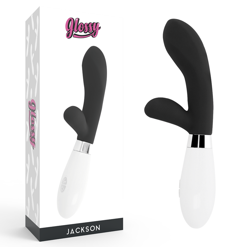 Glossy Jackson Rabbit Nero in Silicone Premium Body-Safe
