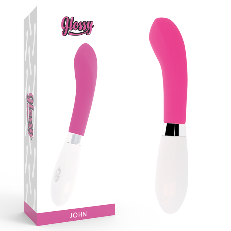 Glossy John Vibratore Punto G in Silicone Rosa Premium