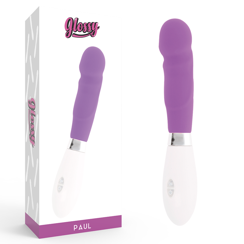 Glossy Paul Vibratore Punto G in Silicone Viola Premium