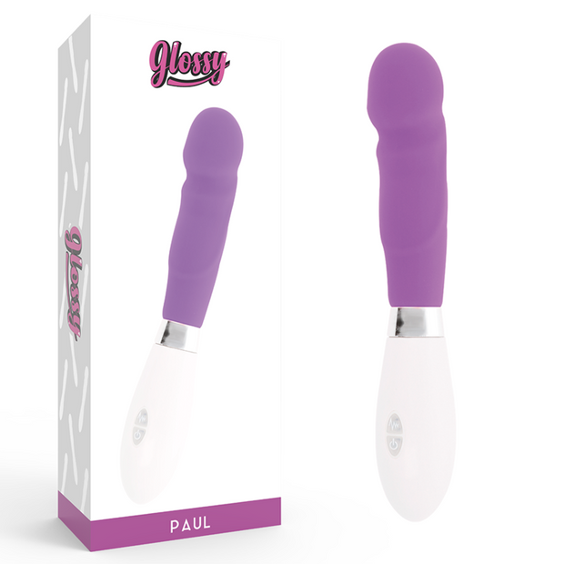 Glossy Paul Vibratore Punto G in Silicone Viola Premium