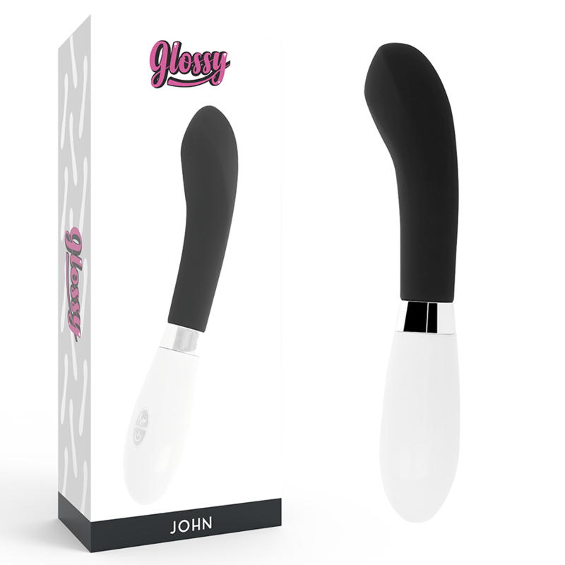 Glossy John Vibratore Punto G Ergonomico in Nero Premium