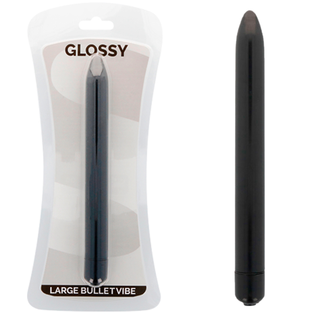 Glossy Vibratore Slim Nero Premium in Formato Compatto