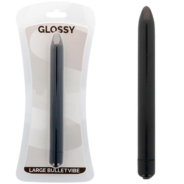 Glossy Vibratore Slim Nero Premium in Formato Compatto