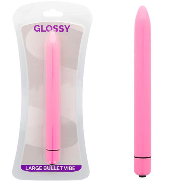 Glossy Vibratore Slim Deep Rose in Silicone Premium