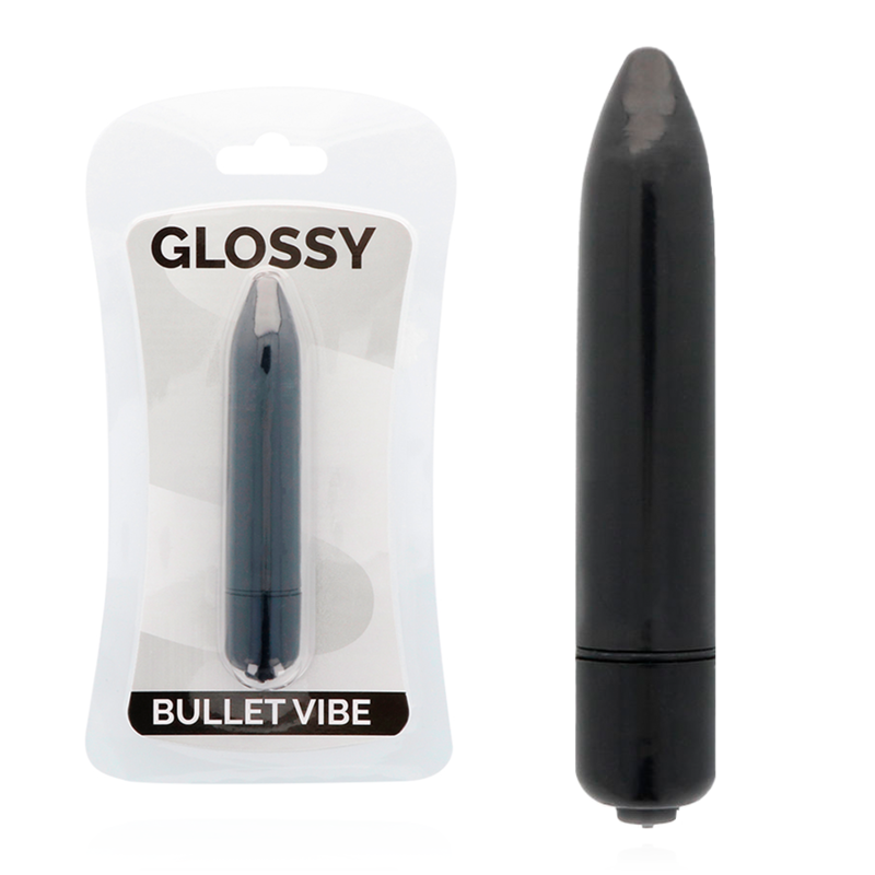 Glossy Nero Vibe Sottile Mini Vibratore in Silicone Premium