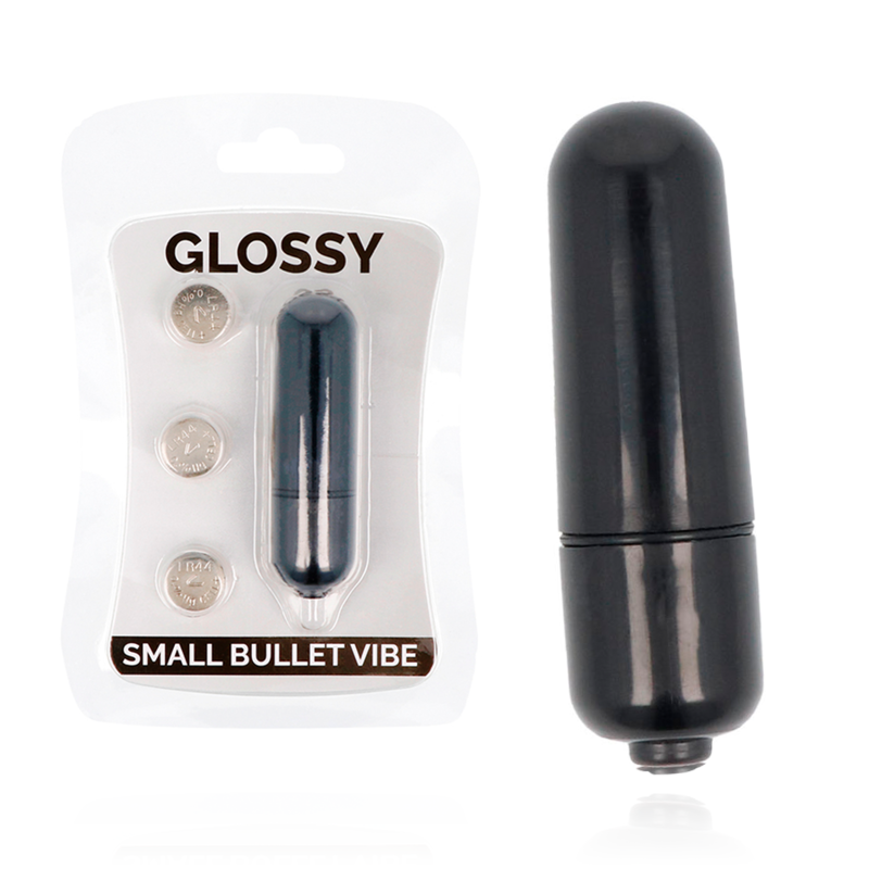 Glossy Mini Bullet Vibratore Compatto Nero Body-Safe