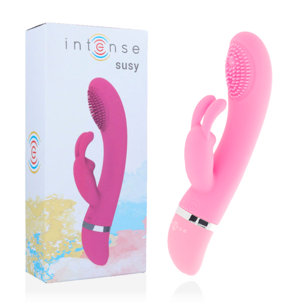 Intense Susy Vibratore Oscillante Rabbit in Silicone Rosa