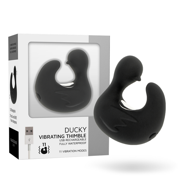 Black&Silver Duckymania Vibratore da Dito in Silicone Ricaricabile - immagine 2