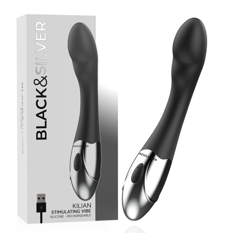 Black&Silver Kilian Vibratore Punto G in Silicone Premium