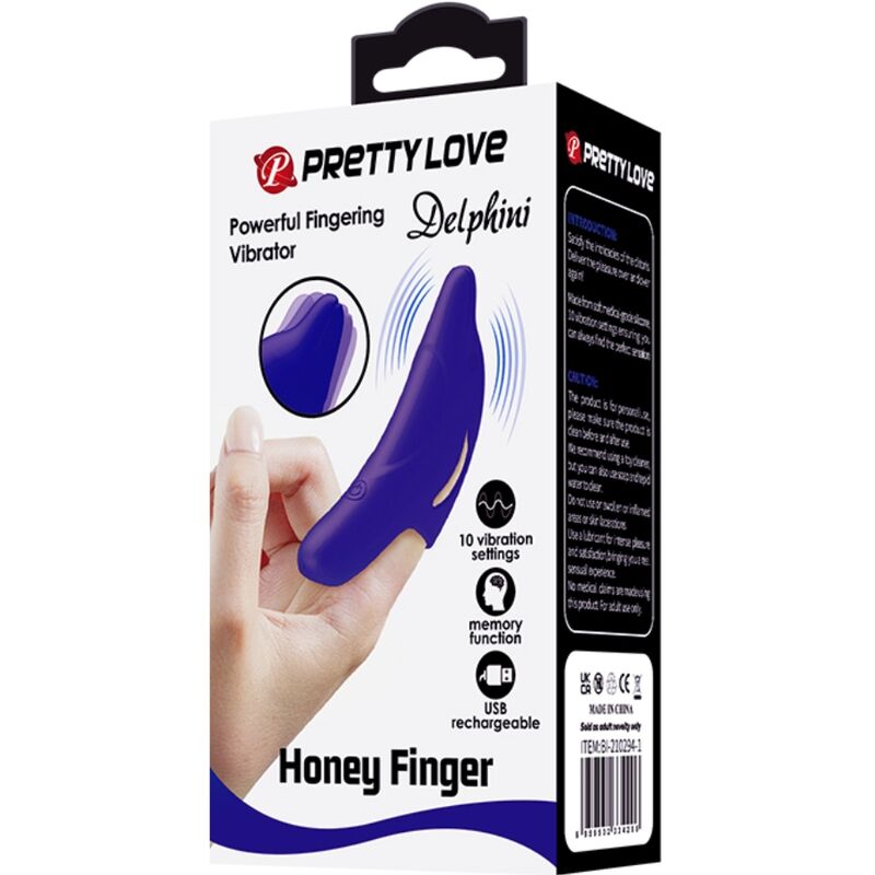 Pretty Love Delphini Stimolatore da Dito Mini Vibratore Blu - immagine 10