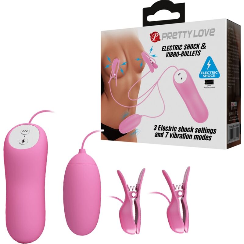 Pretty Love - Pinzette Con Vibrazione Ed Elettroshock Rosa