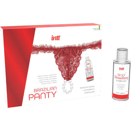 Intt Releases - Slip Rosso Brasiliano Con Perle E Gel Lubrificante 50 Ml