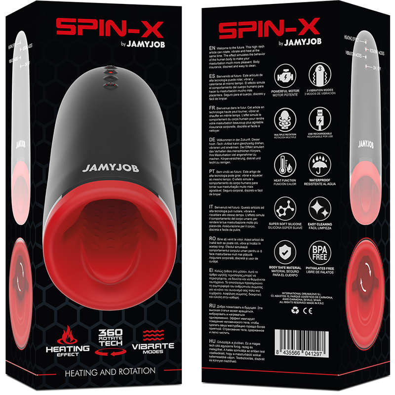 Jamyjob - Masturbatore Spin-X Con Riscaldamento E Rotazione