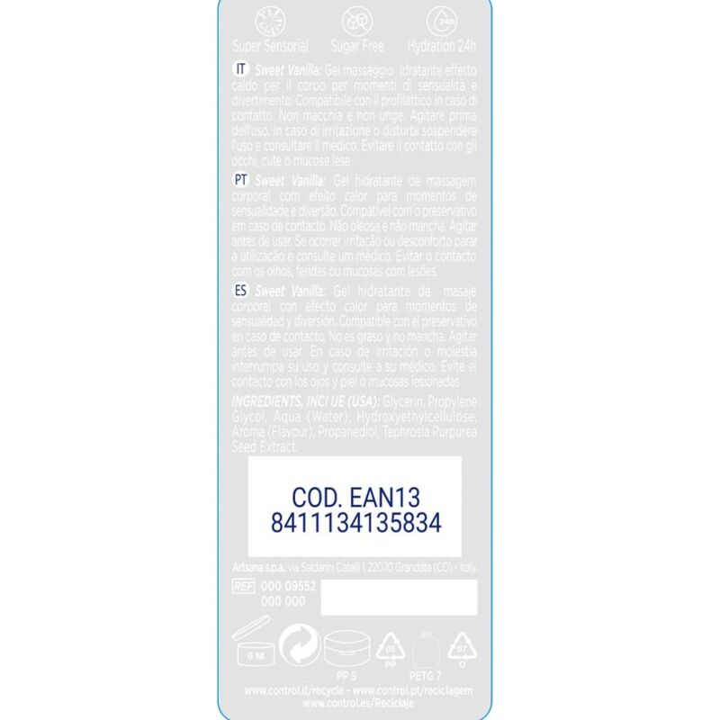 Control - 2 In 1 Massaggio E Piacere Madagascar Dolcezza 200 Ml