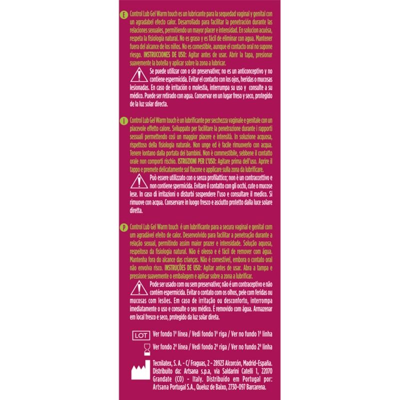Control - Lub Gel Lubrificante Effetto Riscaldante 75 Ml