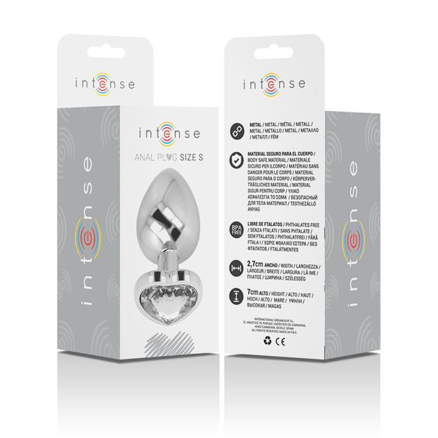 Intenso - Plug Anale In Alluminio Con Cuore Bianco Taglia S