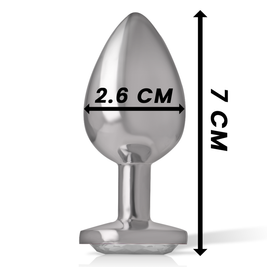 Intenso - Plug Anale In Alluminio Con Cuore Bianco Taglia S
