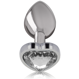 Intense - Plug Anale Metallo Alluminio Cuore Bianco Taglia L