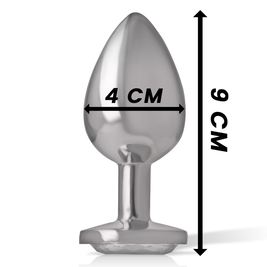 Intense - Plug Anale Metallo Alluminio Cuore Bianco Taglia L