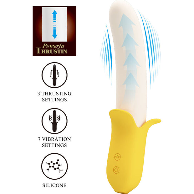 Pretty Love - Banana Geek Super Power 7 Vibrazioni Su E Giù Silicone Nero