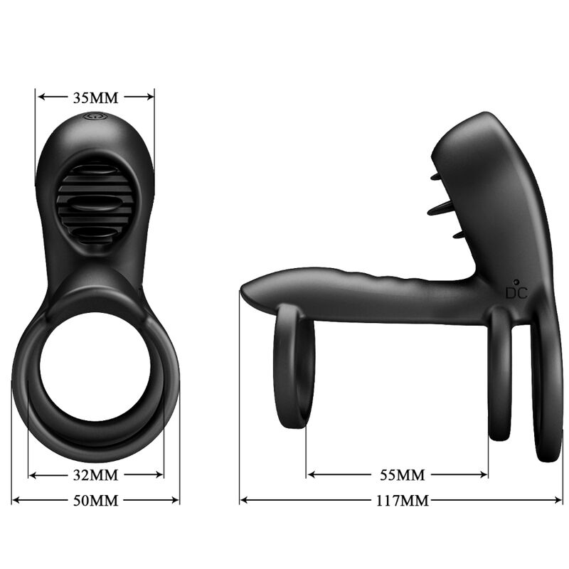 Pretty Love - Guaina Per Pene Jammy 12 Vibrazioni Con Lingua In Silicone Ricaricabile