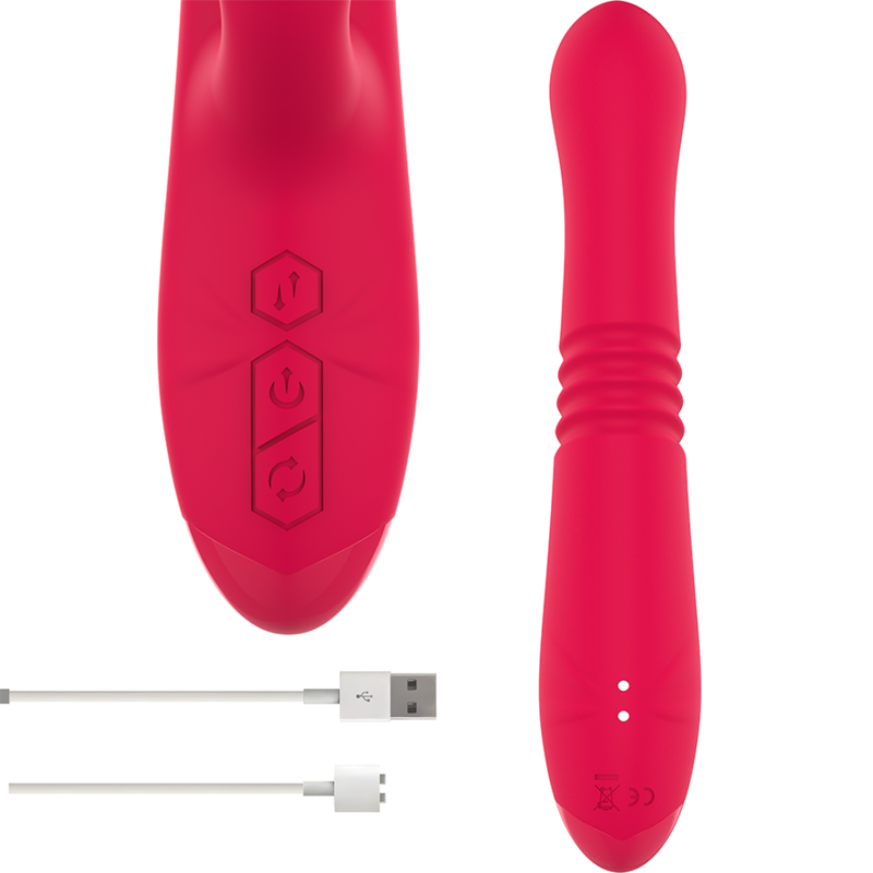 Intense - Dua Vibratore Multifunzione Ricaricabile Su E Giù Con Lingua Rossa