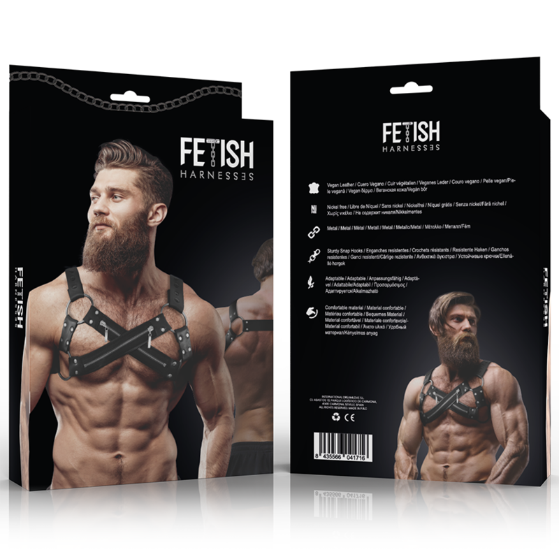 Atteggiamento Sottomesso Fetish - Imbracatura Bulldog In Neoprene Regolabile Con Cerniere Per Uomo