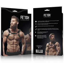 Atteggiamento Sottomesso Fetish - Imbracatura Pettorale Uomo In Ecopelle Con Borchie