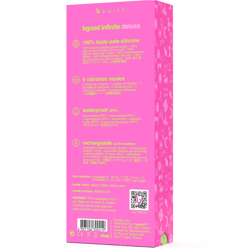 B Swish - Bgood Infinite Deluxe Vibratore Ricaricabile In Silicone Rosa