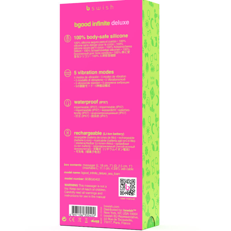 B Swish - Bgood Infinite Deluxe Vibratore Ricaricabile In Silicone Blu