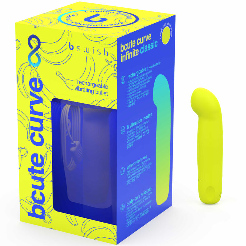 B Swish - Bcute Curve Infinite Classic Edizione Limitata Vibratore In Silicone Ricaricabile Giallo