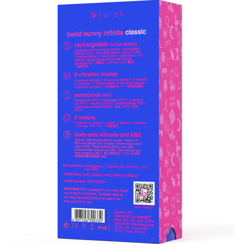 B Swish - Bwild Bunny Infinite Classic Vibratore Ricaricabile In Silicone Blu