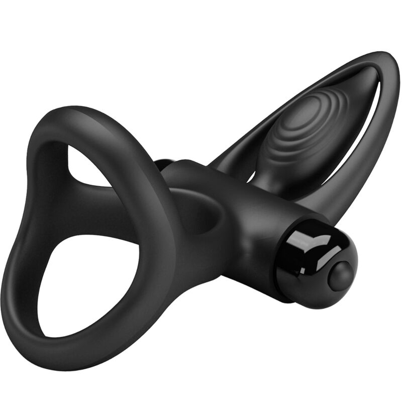 Pretty Love - Anello Vibrante 10 Vibrazioni Silicone Nero